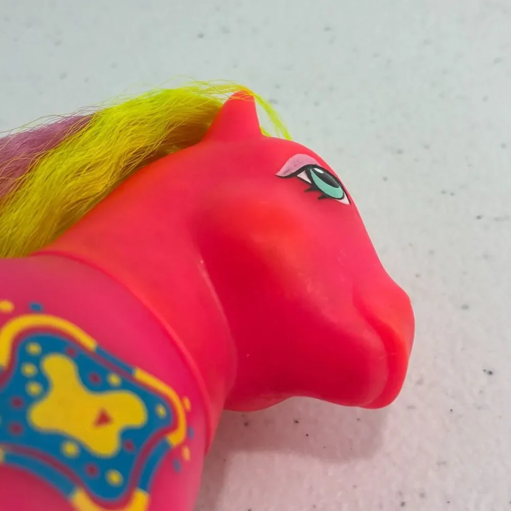 VTG G1 My Little Pony Rockin Beat Sweet Notes Pink Yellow Crimped Hasbro 1990